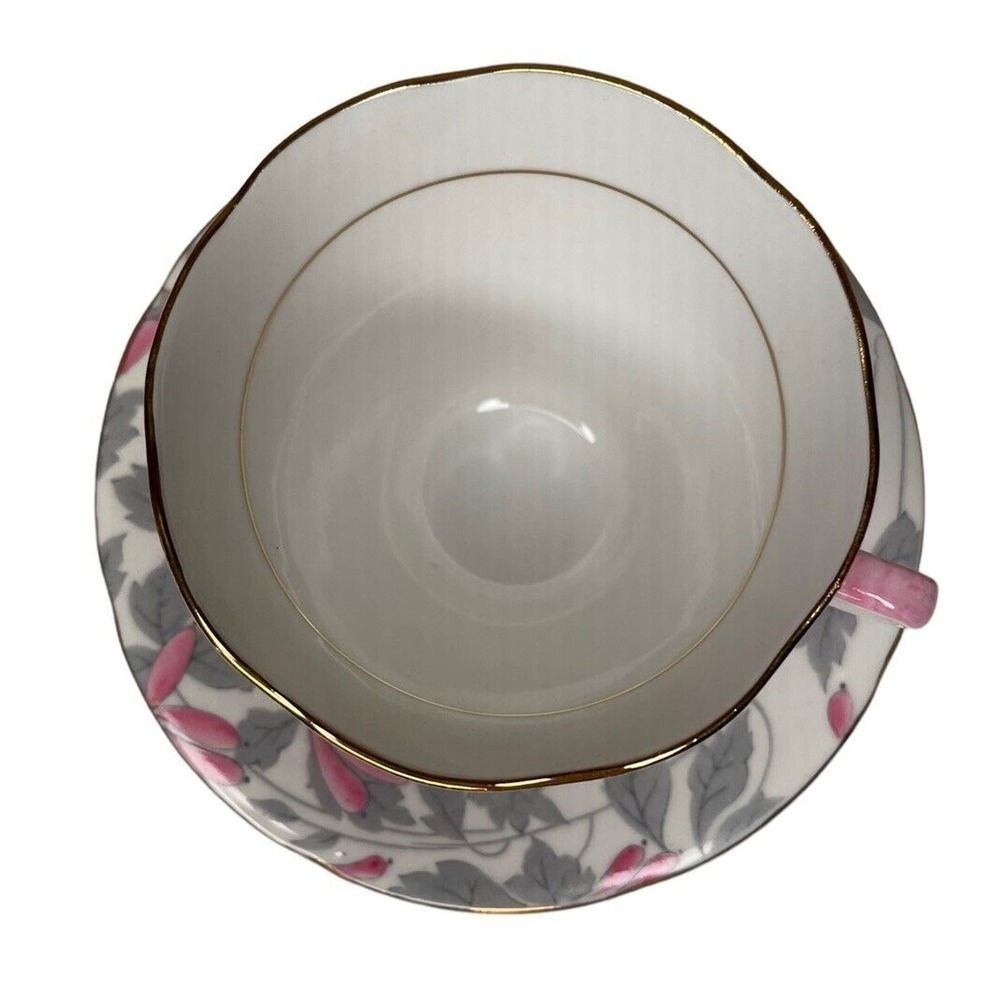 Antique Royal Grafton Ashley Pink Bone China Teacup & Saucer Set 1940s - Picture 3 of 10